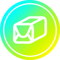 wrapped parcel circular icon with cool gradient finish png