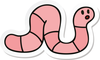 sticker of a quirky hand drawn cartoon worm png