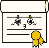 carino cartone animato di un' certificato png