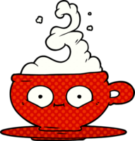 taza de café caliente de dibujos animados png