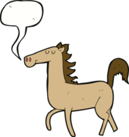 caballo de dibujos animados con burbujas de discurso png