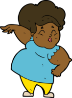 señora con sobrepeso feliz de dibujos animados png