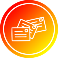 empiler de des lettres circulaire icône avec chaud pente terminer png