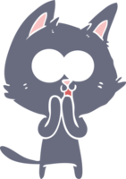 funny flat color style cartoon cat png