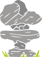 hand drawn cartoon doodle of grey stone boulder png