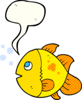 mano disegnato comico libro discorso bolla cartone animato pesce png