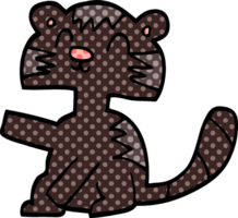 rolig tecknad doodle katt png