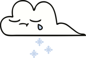 mignonne dessin animé de une neige nuage png