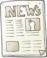 hand drawn cartoon newspaper png