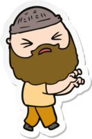 autocollant d'un homme de dessin animé avec barbe png