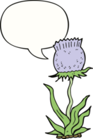 desenho animado selvagem flor com discurso bolha png