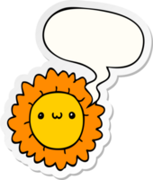 cartoon flower with speech bubble sticker png