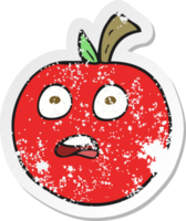 retro distressed sticker of a cartoon tomato png