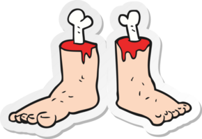 sticker of a cartoon gross severed feet png