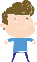 happy flat color style cartoon man png