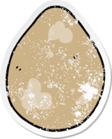 distressed sticker of a cartoon egg png