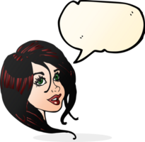 cartoon pretty female face with speech bubble png