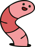 hand- getrokken eigenzinnig tekenfilm worm png