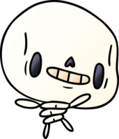 degradado dibujos animados ilustración kawaii linda muerto esqueleto png