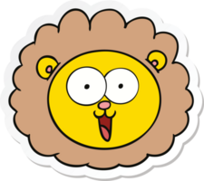 autocollant d'un visage de lion de dessin animé png