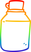 rainbow gradient line drawing of a cartoon hot drinks flask png