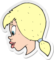 sticker of a cartoon pretty female face png