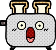 comic book style cartoon of a of a toaster png