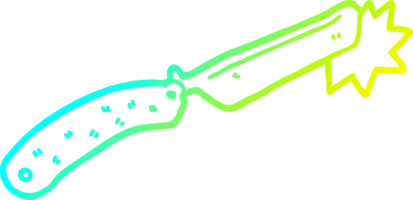 cold gradient line drawing of a cartoon sharp razor png