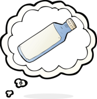 cartoon water bottle with thought bubble png