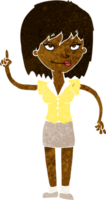 mulher de desenho animado com ideia png