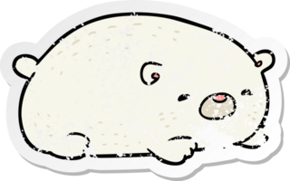 distressed sticker of a cartoon polar bear png