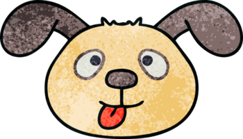 hand drawn quirky cartoon dog face png