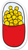 sticker of a cartoon pill png