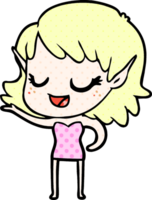 niña elfa feliz de dibujos animados png