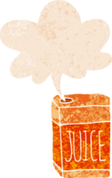 desenho animado suco caixa com discurso bolha dentro grunge angustiado retro texturizado estilo png