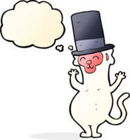 cartoon monkey in top hat with thought bubble png