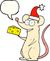 hand drawn comic book speech bubble cartoon christmas mouse png