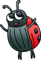 gradient shaded quirky cartoon ladybird png