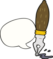 cartoon traditional fountain pen with speech bubble png