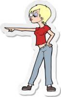 sticker of a cartoon hip woman pointing png