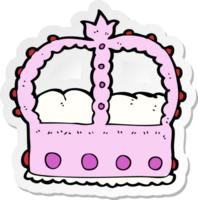 sticker of a cartoon pink crown png