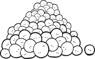 hand drawn black and white cartoon peas in pod png