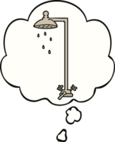 dessin animé douche avec pensée bulle png