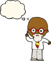 cartoon professor with thought bubble png