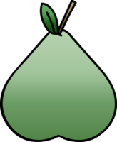 gradient shaded cartoon of a green pear png