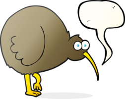 hand drawn speech bubble cartoon kiwi bird png