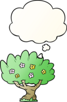 dessin animé arbre avec pensée bulle dans lisse pente style png