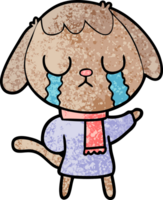 cute cartoon dog crying png