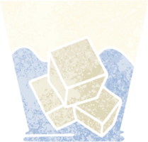 rétro illustration style excentrique dessin animé whisky et la glace png