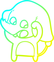 verkoudheid helling lijn tekening van een schattig tekenfilm olifant png